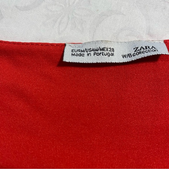 Zara Square Neck Lined Tank Solid Basics Medium Bright Firetruck Red Stretchy M - Picture 4 of 8